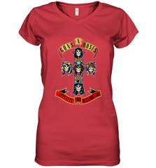 Guns N' Roses Classic Cross Logo Women's V-Neck T-Shirt Women's V-Neck T-Shirt - jonhlittlestore88