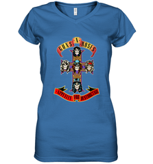 Guns N' Roses Classic Cross Logo Women's V-Neck T-Shirt Women's V-Neck T-Shirt - jonhlittlestore88