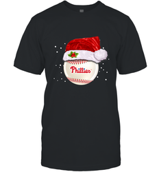 Philadelphia Phillies logo Baseball Ball Christmas Santa Hat Xmas Sport Funny Snow Men's T-Shirt