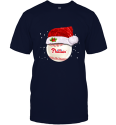 Philadelphia Phillies logo Baseball Ball Christmas Santa Hat Xmas Sport Funny Snow Men's T-Shirt