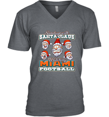 NFL Miami Christmas Funny Santa Claus Watching Football Men's V-Neck Men's V-Neck - jonhlittlestore88