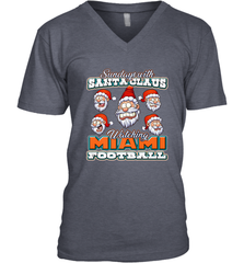 NFL Miami Christmas Funny Santa Claus Watching Football Men's V-Neck Men's V-Neck - jonhlittlestore88