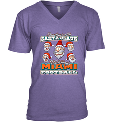 NFL Miami Christmas Funny Santa Claus Watching Football Men's V-Neck Men's V-Neck - jonhlittlestore88