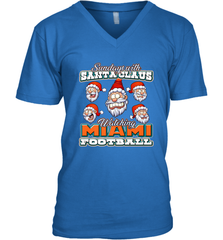 NFL Miami Christmas Funny Santa Claus Watching Football Men's V-Neck Men's V-Neck - jonhlittlestore88