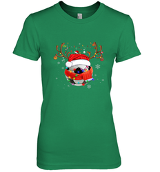 Santa Hat Soccer Reindeer Christmas Funny Players Football Women's Premium T-Shirt