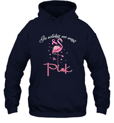 In October We Wear Pink Pumpkin Breast Cancer Halloween Hooded Sweatshirt
