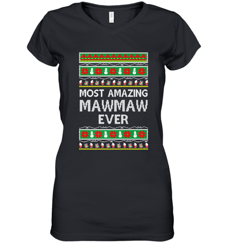 Xmas Gifts for Maw Maw Ugly Christmas gift idea Women's V-Neck T-Shirt Women's V-Neck T-Shirt / Black / S Women's V-Neck T-Shirt - jonhlittlestore88