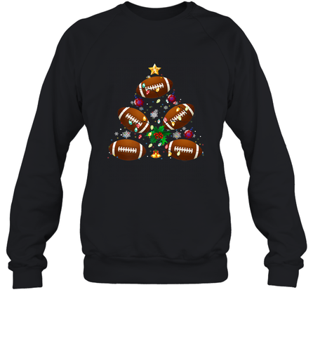 NFL Christmas Pajama Football Christmas Ornaments Tree Xmas Gift Crewneck Sweatshirt Crewneck Sweatshirt / Black / S Crewneck Sweatshirt - jonhlittlestore88