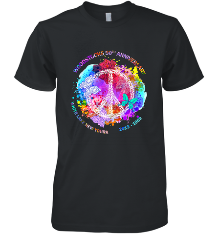 Woodstocks 50th Anniversary Peace Love tee Men's Premium T-Shirt Men's Premium T-Shirt / Black / XS Men's Premium T-Shirt - jonhlittlestore88
