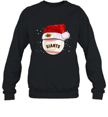 San Francisco Giants Logo Baseball Ball Christmas Santa Hat Xmas Sport Funny Snow Crewneck Sweatshirt Crewneck Sweatshirt - jonhlittlestore88