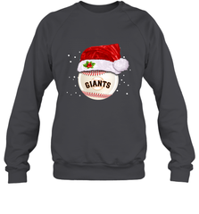 San Francisco Giants Logo Baseball Ball Christmas Santa Hat Xmas Sport Funny Snow Crewneck Sweatshirt Crewneck Sweatshirt - jonhlittlestore88