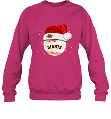 San Francisco Giants Logo Baseball Ball Christmas Santa Hat Xmas Sport Funny Snow Crewneck Sweatshirt Crewneck Sweatshirt - jonhlittlestore88