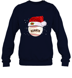 San Francisco Giants Logo Baseball Ball Christmas Santa Hat Xmas Sport Funny Snow Crewneck Sweatshirt