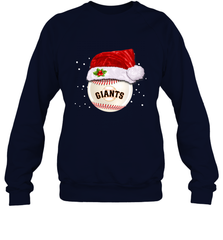 San Francisco Giants Logo Baseball Ball Christmas Santa Hat Xmas Sport Funny Snow Crewneck Sweatshirt Crewneck Sweatshirt - jonhlittlestore88