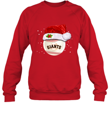San Francisco Giants Logo Baseball Ball Christmas Santa Hat Xmas Sport Funny Snow Crewneck Sweatshirt Crewneck Sweatshirt - jonhlittlestore88