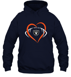 NFL Oakland Raiderss Heart Love Football Hooded Sweatshirt
