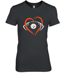 NFL Pittsburgh Steelers Heart Love Football Women's Premium T-Shirt