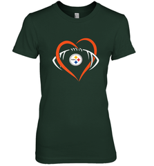 NFL Pittsburgh Steelers Heart Love Football Women's Premium T-Shirt Women's Premium T-Shirt - jonhlittlestore88