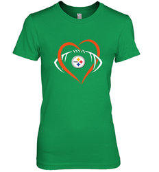 NFL Pittsburgh Steelers Heart Love Football Women's Premium T-Shirt