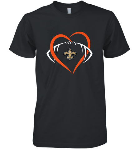 NFL New Orleans Saints Heart Love Football Men's Premium T-Shirt Men's Premium T-Shirt / Black / XS Men's Premium T-Shirt - jonhlittlestore88