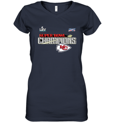 Youth Kansas City Chiefs NFL Pro Line by Fanatics Super Bowl LIV Champions Trophy Women's V-Neck T-Shirt