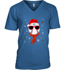 Tampa Bay Rays LogoChristmas Baseball Player Glasses Santa Hat Pajama Gift Men's V-Neck Men's V-Neck - jonhlittlestore88