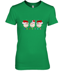 Three Baseball Balls Christmas Gift Santa Xmas lights Snow Women's Premium T-Shirt Women's Premium T-Shirt - jonhlittlestore88