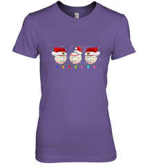 Three Baseball Balls Christmas Gift Santa Xmas lights Snow Women's Premium T-Shirt Women's Premium T-Shirt - jonhlittlestore88