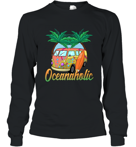 Retro Surfer Love Surfing Beach Party Tropical Vacay Long Sleeve T-Shirt Long Sleeve T-Shirt / Black / S Long Sleeve T-Shirt - jonhlittlestore88