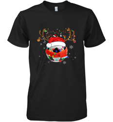 Santa Hat Soccer Reindeer Christmas Funny Players Football Men's Premium T-Shirt