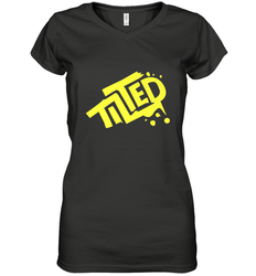 Fortnite Tilted (Yellow Logo) Women's V-Neck T-Shirt
