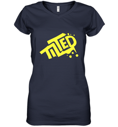 Fortnite Tilted (Yellow Logo) Women's V-Neck T-Shirt