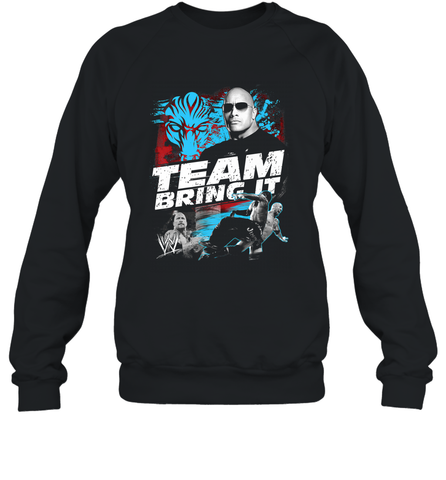 WWE The Rock Team Bring It Crewneck Sweatshirt Crewneck Sweatshirt / Black / S Crewneck Sweatshirt - jonhlittlestore88