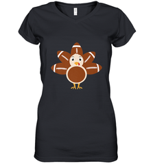 Funny Football Turkey Fall Thanksgiving Football Women's V-Neck T-Shirt Women's V-Neck T-Shirt - jonhlittlestore88