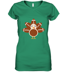 Funny Football Turkey Fall Thanksgiving Football Women's V-Neck T-Shirt Women's V-Neck T-Shirt - jonhlittlestore88