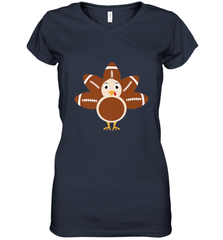 Funny Football Turkey Fall Thanksgiving Football Women's V-Neck T-Shirt Women's V-Neck T-Shirt - jonhlittlestore88