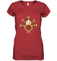 Funny Football Turkey Fall Thanksgiving Football Women's V-Neck T-Shirt Women's V-Neck T-Shirt - jonhlittlestore88