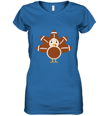 Funny Football Turkey Fall Thanksgiving Football Women's V-Neck T-Shirt Women's V-Neck T-Shirt - jonhlittlestore88