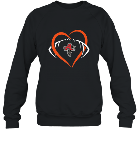 NFLAtlanta Falcons Heart Love Football Crewneck Sweatshirt Crewneck Sweatshirt / Black / S Crewneck Sweatshirt - jonhlittlestore88