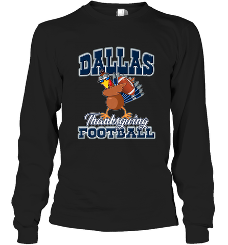 Dallas Thanksgiving Day Funny Turkey Playing Texas Football Premium T Shirt Long Sleeve T-Shirt Long Sleeve T-Shirt / Black / S Long Sleeve T-Shirt - jonhlittlestore88
