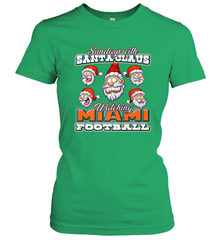 NFL Miami Christmas Funny Santa Claus Watching Football Women's T-Shirt Women's T-Shirt - jonhlittlestore88
