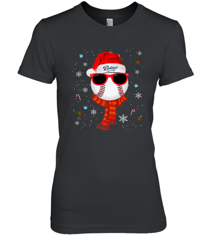San Diego Padres Logo Christmas Baseball Player Glasses Santa Hat Pajama Gift Women's Premium T-Shirt Women's Premium T-Shirt / Black / XS Women's Premium T-Shirt - jonhlittlestore88