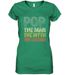 Pop The Man The Myth The Legend Father's Day Women's V-Neck T-Shirt Apparel - jonhlittlestore88