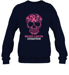 Tattoo Skull Halloween Breast Cancer Awareness Crewneck Sweatshirt Crewneck Sweatshirt - jonhlittlestore88