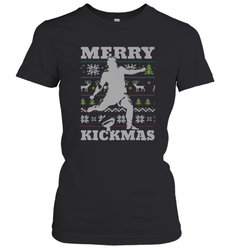 NFL Football SportsTeam Kicker Kickmas Funny Ugly Christmas Xmas Women's T-Shirt