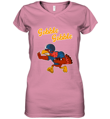 Turkey Football Shirt Funny Thanksgiving Turkey Gobble Gift Women's V-Neck T-Shirt Women's V-Neck T-Shirt - jonhlittlestore88