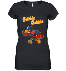 Turkey Football Shirt Funny Thanksgiving Turkey Gobble Gift Women's V-Neck T-Shirt Women's V-Neck T-Shirt - jonhlittlestore88