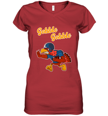 Turkey Football Shirt Funny Thanksgiving Turkey Gobble Gift Women's V-Neck T-Shirt Women's V-Neck T-Shirt - jonhlittlestore88