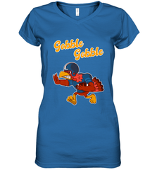 Turkey Football Shirt Funny Thanksgiving Turkey Gobble Gift Women's V-Neck T-Shirt Women's V-Neck T-Shirt - jonhlittlestore88