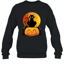 Happy Halloween Spooky Pumpkins Black Cat For Women Crewneck Sweatshirt Crewneck Sweatshirt - jonhlittlestore88